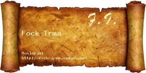 Fock Irma névjegykártya